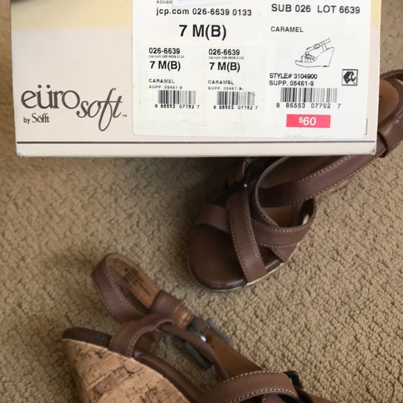Dark Beige Tan Eurosoft wedges - Picture 7 of 7